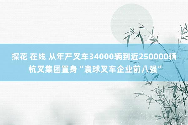 探花 在线 从年产叉车34000辆到近250000辆 杭叉集团置身“寰球叉车企业前八强”