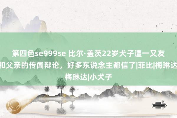 第四色se999se 比尔·盖茨22岁犬子遭一又友根除，和父亲的传闻辩论，好多东说念主都信了|菲比|梅琳达|小犬子