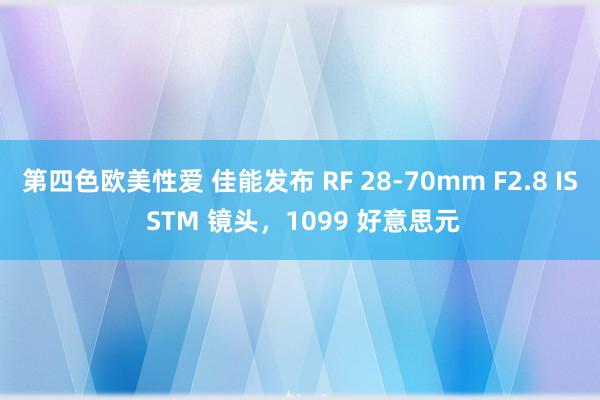 第四色欧美性爱 佳能发布 RF 28-70mm F2.8 IS STM 镜头，1099 好意思元