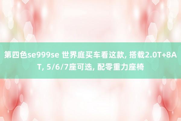 第四色se999se 世界庭买车看这款， 搭载2.0T+8AT， 5/6/7座可选， 配零重力座椅