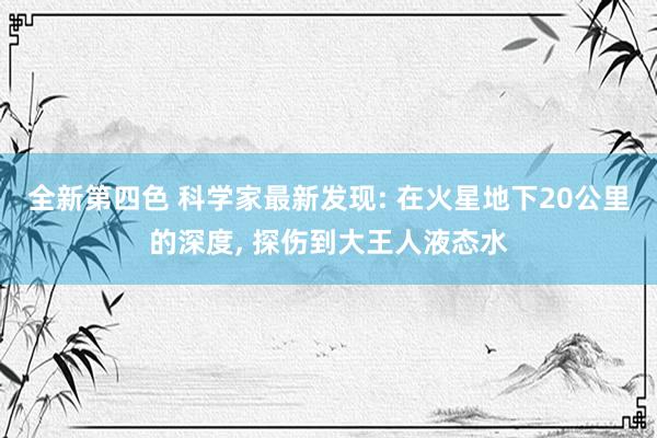 全新第四色 科学家最新发现: 在火星地下20公里的深度， 探伤到大王人液态水